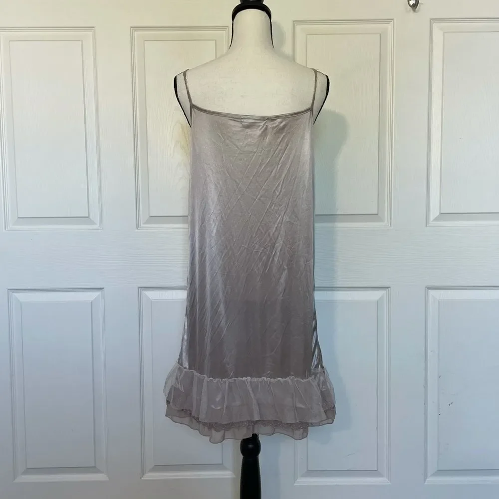 Melody Champagne Lace Hem Slip, size Large